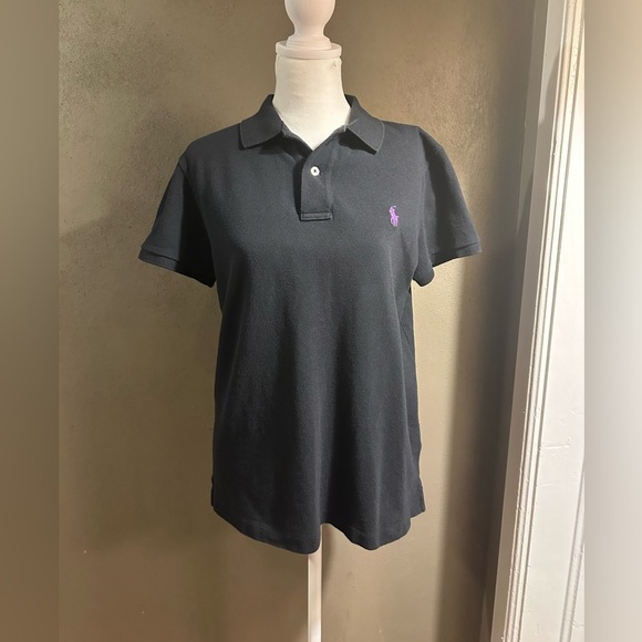 Ralph Lauren Tops - Ralph Lauren women’s short sleeve polo. Black, size M, classic fit